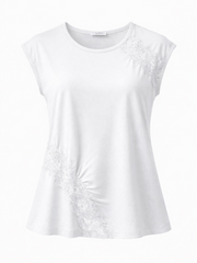White Lace Detail Top Amanda