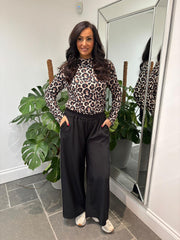 Black Side Stripe Pull on Trousers Jenna