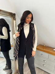 Black Single Button Waistcoat Kylie