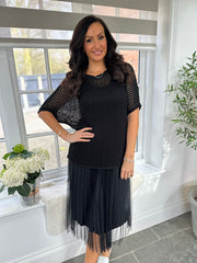 Black Pleated Dress Two Piece Jocelyn