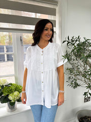 White Embroidered Detail Blouse Nellie