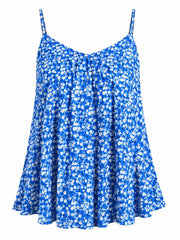 Royal Blue Ditsy Floral Vest Top Lyra