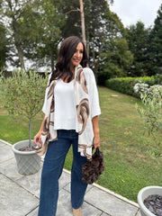 Winter White V-Neck Reverse Seam Knit Diana