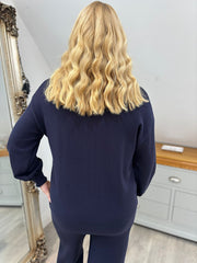 Navy Leopard Bow Cardi Georgina