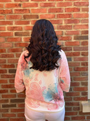 Peach Paisley Floral Knit June
