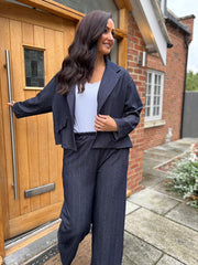 Denim Style Pinstripe Jacket Geri