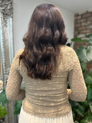 Camel Floral Lace Top Kelly