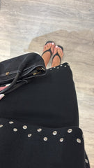 Black Stud Detail Two Piece Skirt Set Wilma