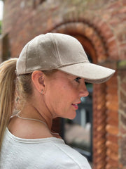 Mocha Velour Diamante Cap