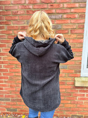 Black Chenille Zip Hoodie Carrie