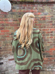 Khaki Tie Dye Print Blouse Katherine