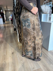 Mocha Shimmer Floral Trousers Adele