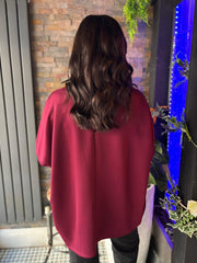 Wine Sequin Panel Sweat Top Mandy