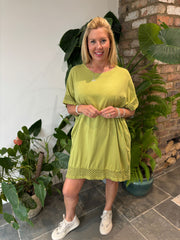 Olive Crochet Trim Dress Sabrina