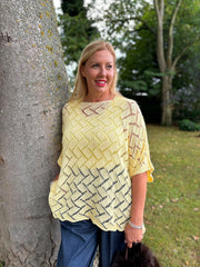 Lemon Abstract Pattern Knit Tori