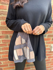 Black Abstract Knit Top Danielle