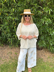 Stone Pointelle Open Knit Kyra