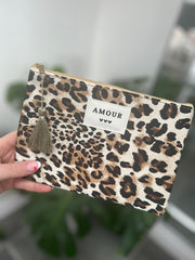 Natural Leopard Amour Cosmetic Bag