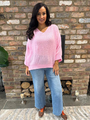 Pink Two Piece V Neck Knit Eileen