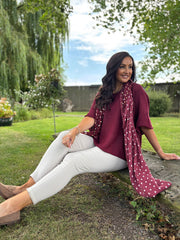 Wine Cotton Reverse Seam Knit Jo