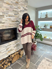 Wine Block Stripe Jumper Bethany