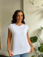 White Star Embellished Top Esther