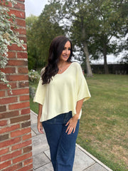 Lemon V-Neck Reverse Seam Knit Diana