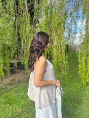 Stone Leopard Trim Vest Eve