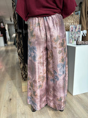 Lilac Shimmer Floral Trousers Adele