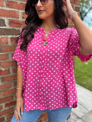 Lipstick Polka Dot Top Everly