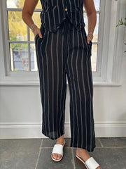 Black Striped Two Piece Set Raine