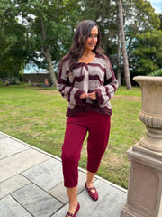Wine Wave Tie Cardi Shona