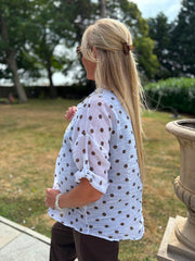 White Polka Dot Blouse Kathy