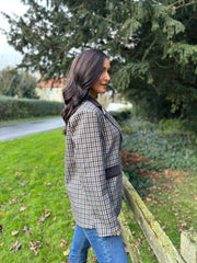 Navy Checked Blazer Sara