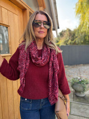 Wine Back Detail Knit Top Billie