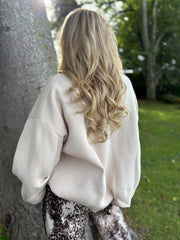 Stone Oversized Pleat Detail Sweatshirt Roxy