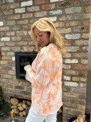 Orange Tie-Dye Long Sleeve Top Alexis