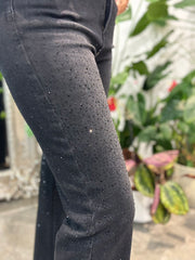 Black Denim Diamante Wide Leg Jeans