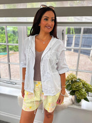 White Applique Zip Jacket Britney