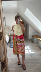 Golden Longline Tiger Wrap Skirt