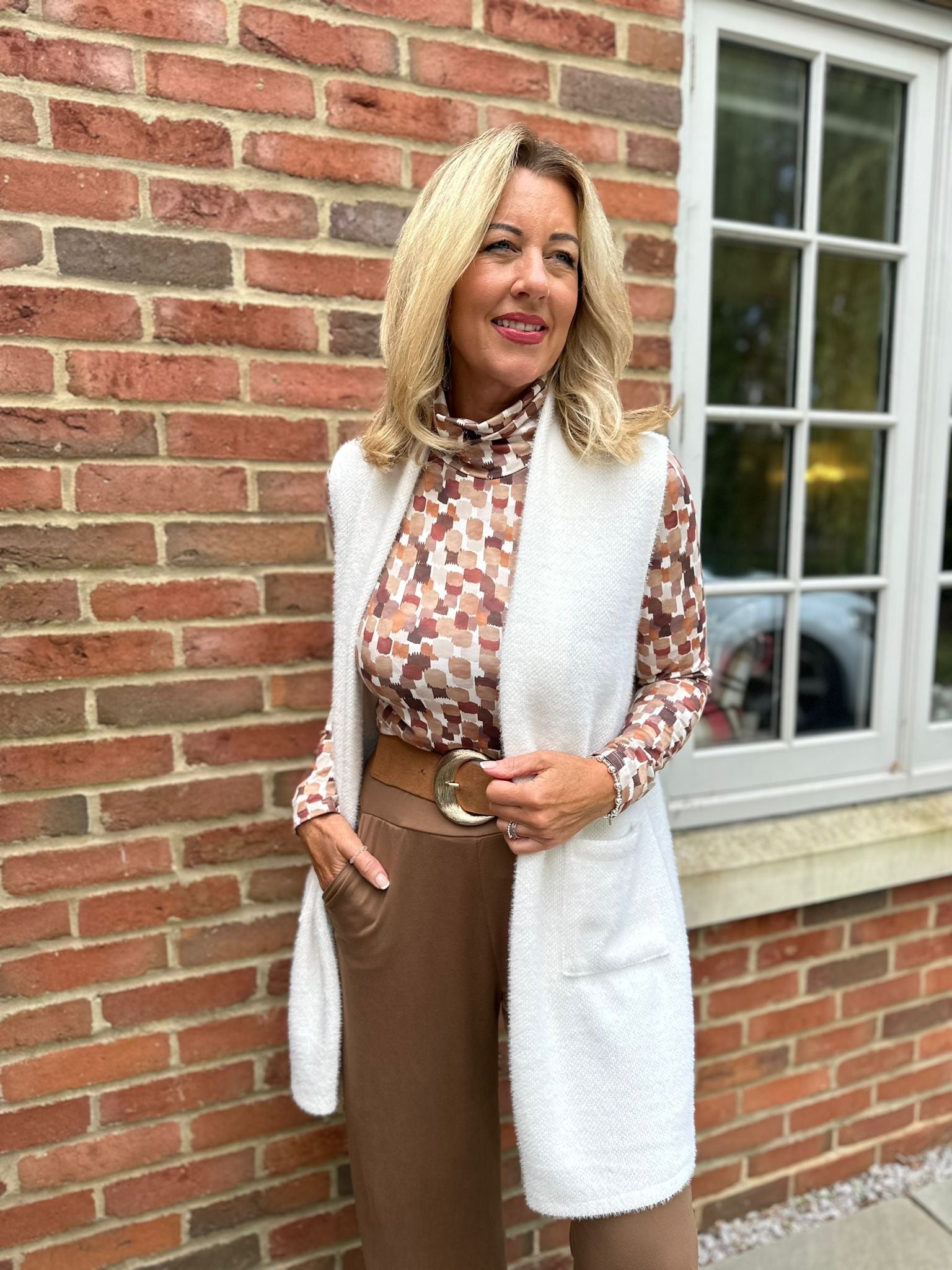 Winter White Soft Touch Sleeveless Cardigan Tillett s