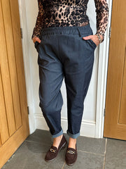Denim Look Frill Pocket Trousers Sasha