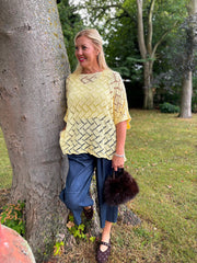 Lemon Abstract Pattern Knit Tori