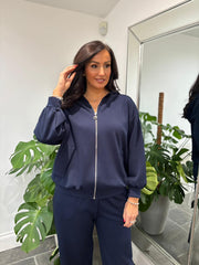 Navy Zip Up Hoodie Alice