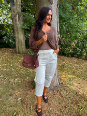 Chocolate Gathered Loose Knit Paige