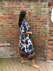 Navy Ombre Floral Dress Stephanie
