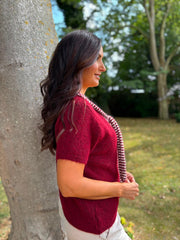 Wine Stripe Tie Knit Jayla