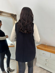 Black Single Button Waistcoat Kylie