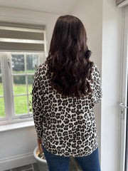 Animal Print V Neck Top Amy