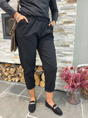 Black Frill Pocket Trousers Sasha